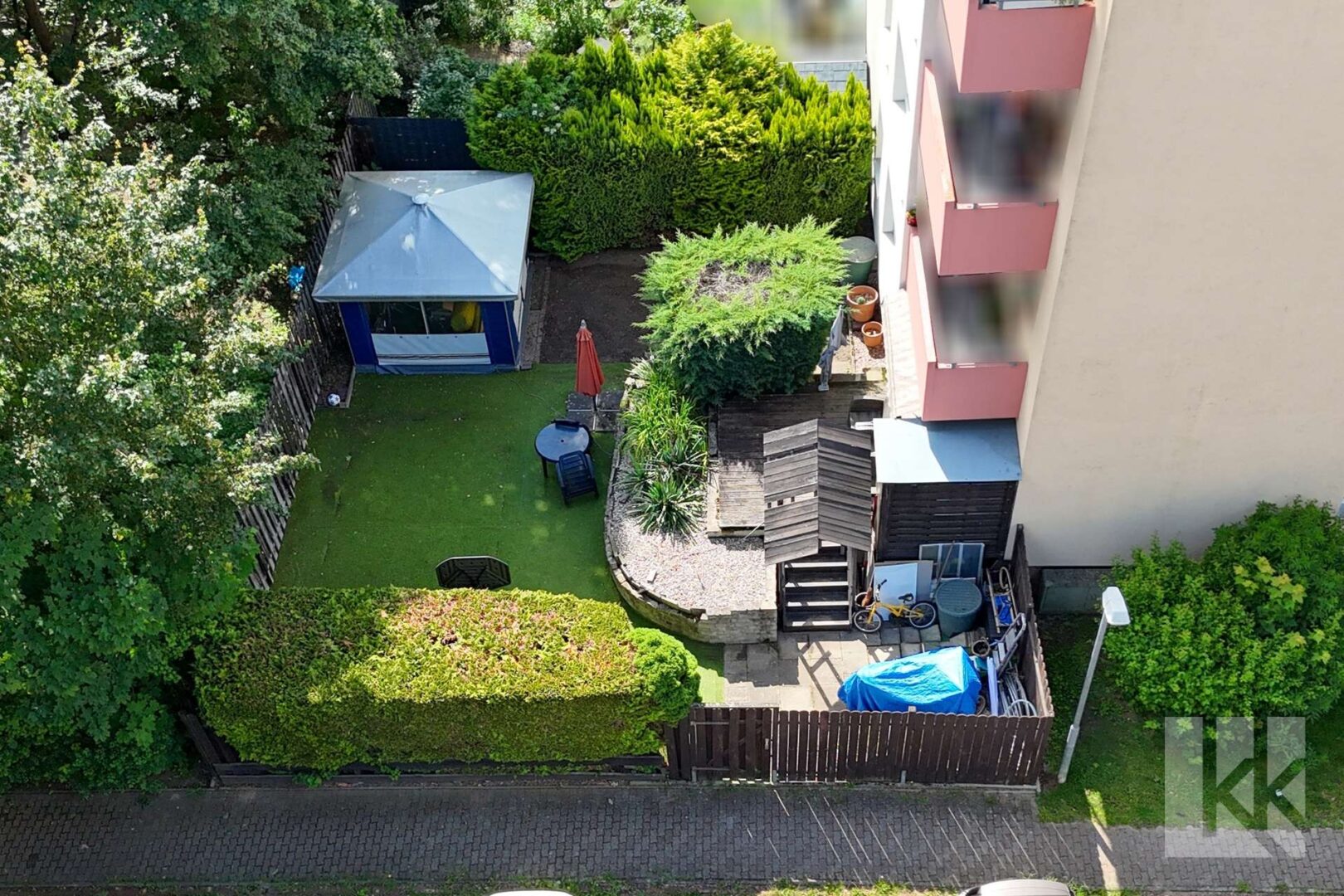 Der Garten aus der Luft